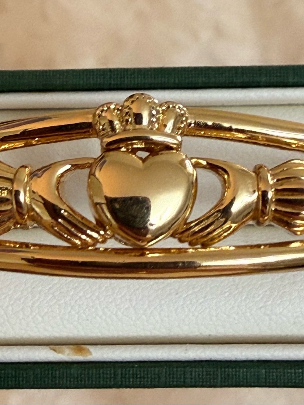 Gold Claddagh Bracelet - Classic Heart & Crown Design